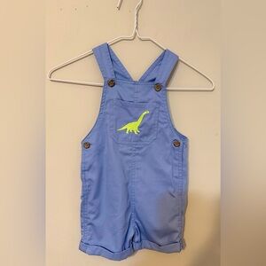 Kidgets | NWOT Blue Dinosaur Cotton Toddler Overalls | Size 3T